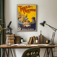 Three Friends Vintage Poster Wall Art Print