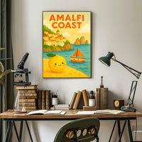 Amalfi Coast Adventure Poster Wall Art Decor Living Room