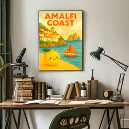 Amalfi Coast Adventure Poster Wall Art Decor Living Room