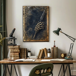 Gothic Quill of Mortality Artistic Poster