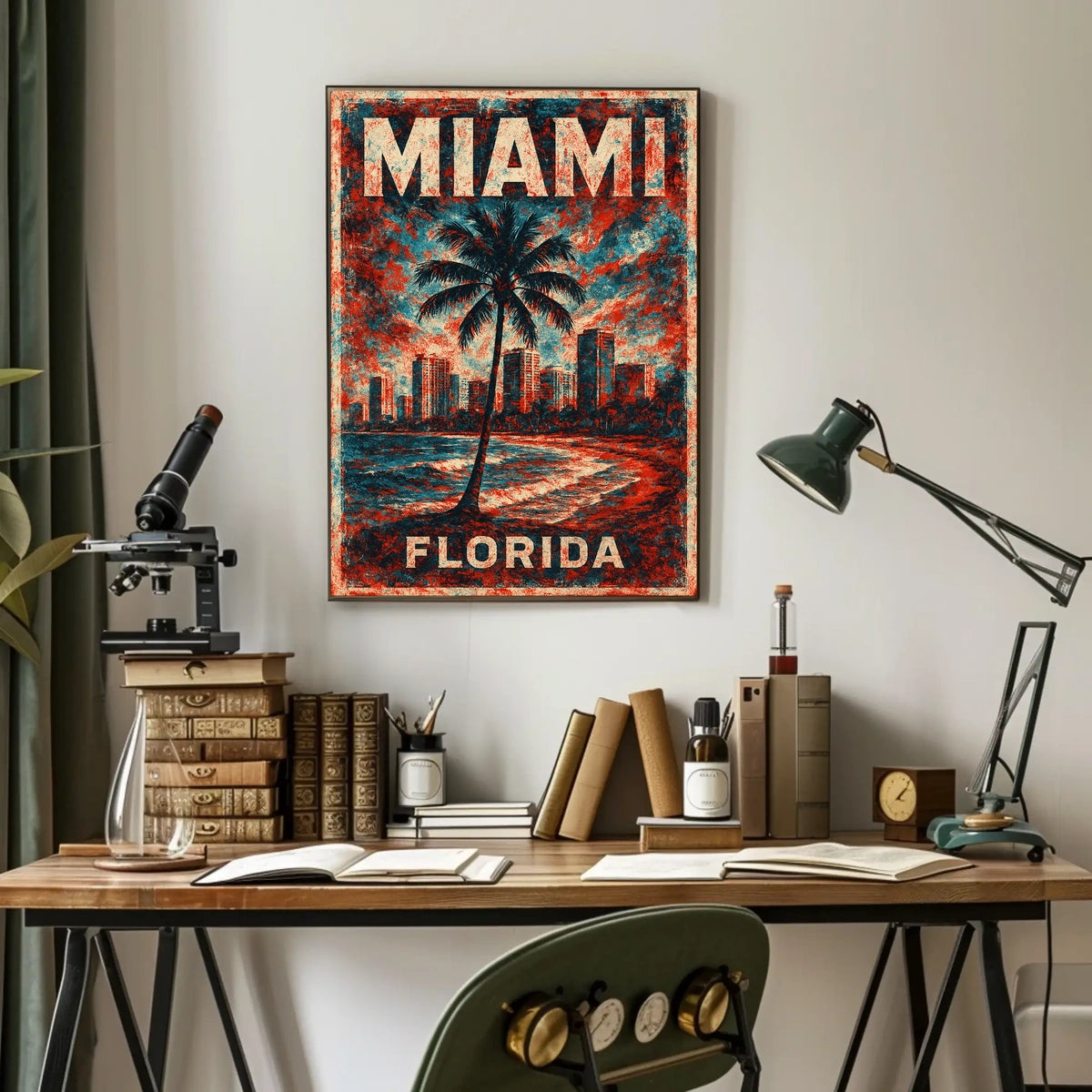Miami Vibes Tropical Retro Wall Art Poster