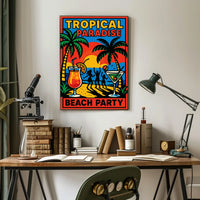 Tropical Paradise Beach Party Poster