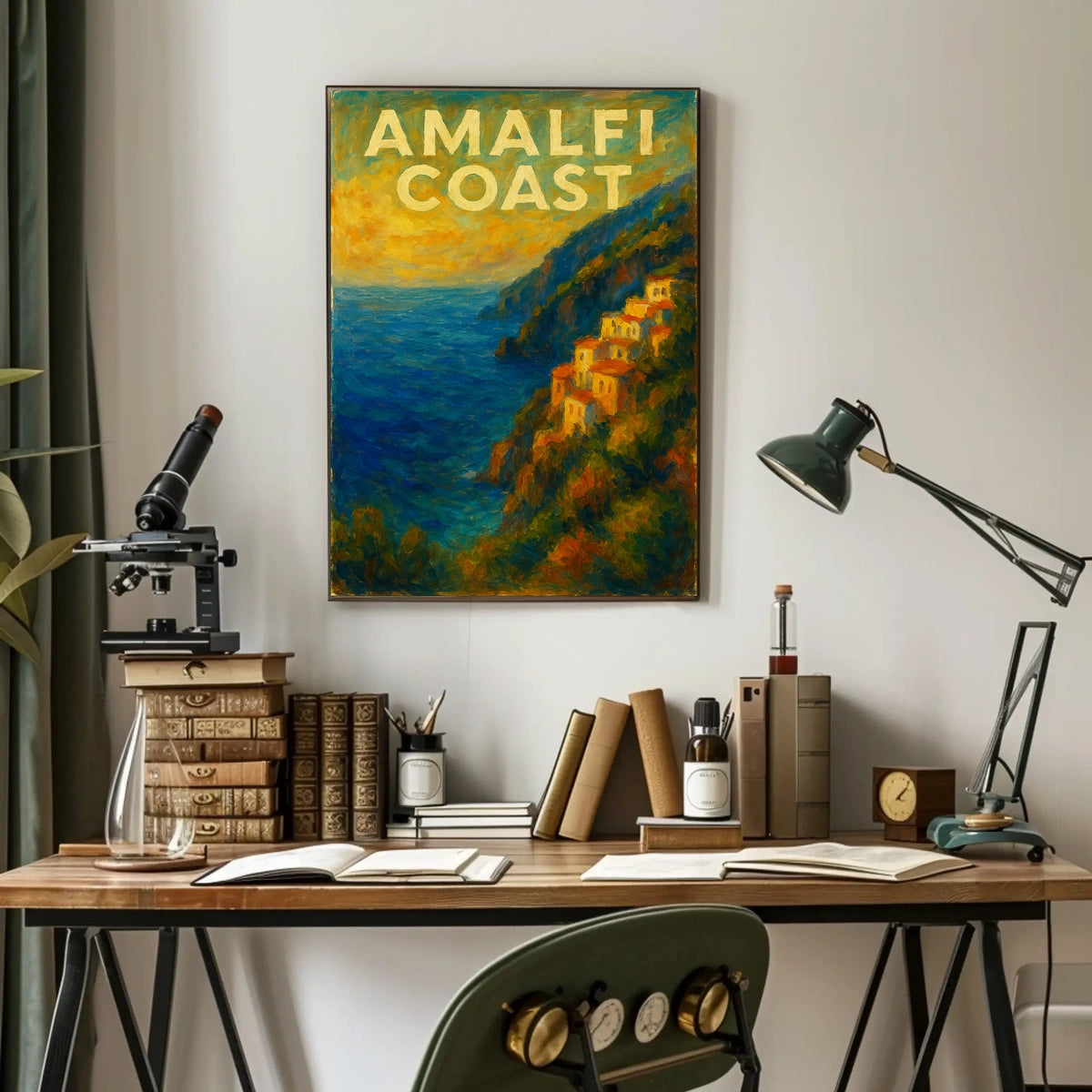 Amalfi Coast Poster Wall Art for Coastal Decor and Travel