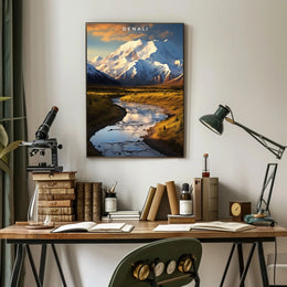Denali National Park Scenic Poster Wall Art Print