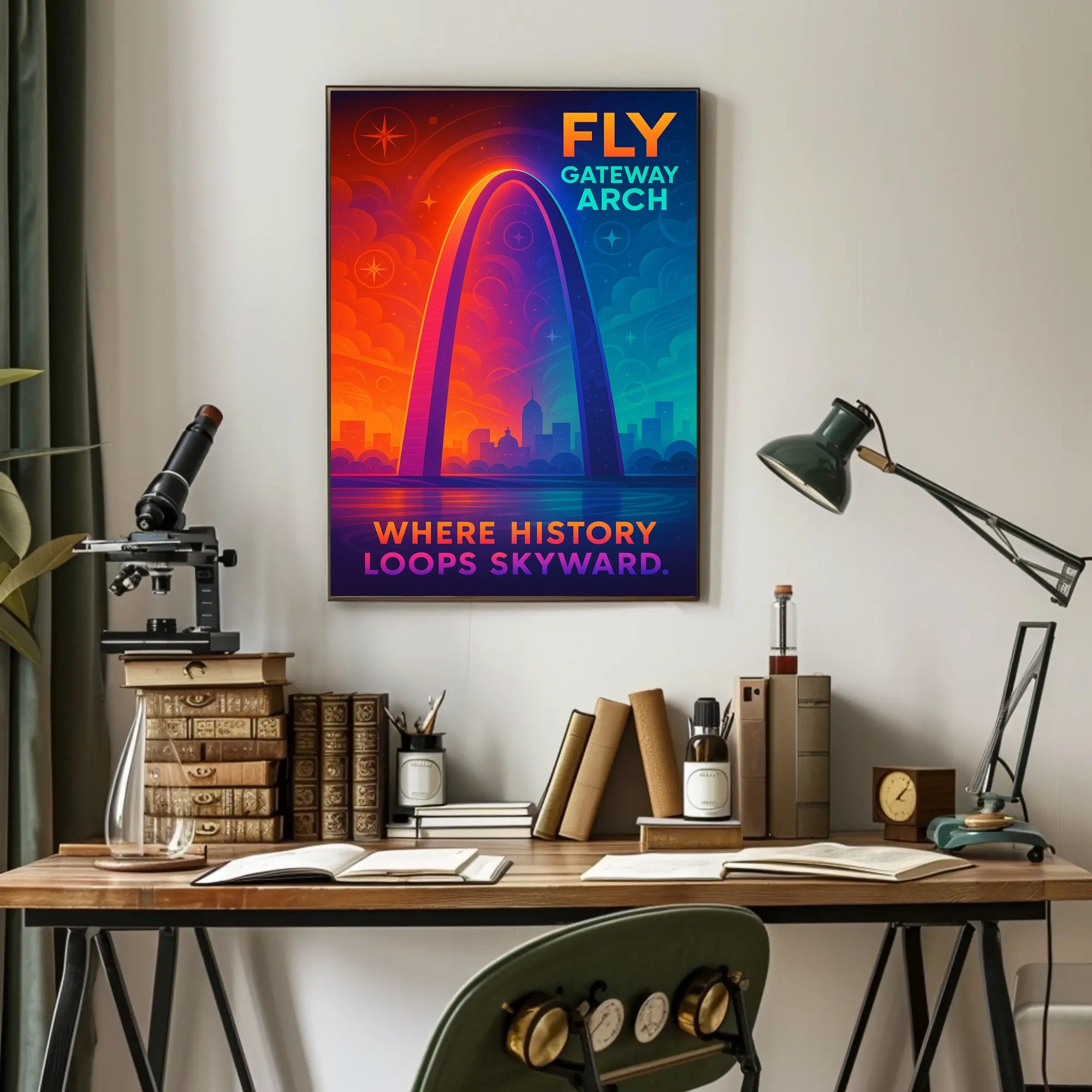 Gateway Arch Inspiring St. Louis Urban Cityscape Travel Poster