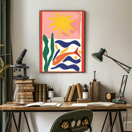 Ocean Scene Poster Vibrant Coastal Wall Art Print