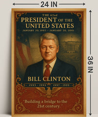 Bill Clinton 42nd President Wall Art Print PosterGoat