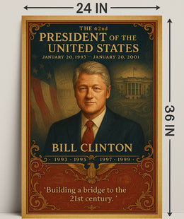 Bill Clinton 42nd President Wall Art Print PosterGoat
