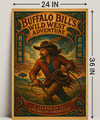 Buffalo Bill Wild West Adventure Vintage Cultural Poster