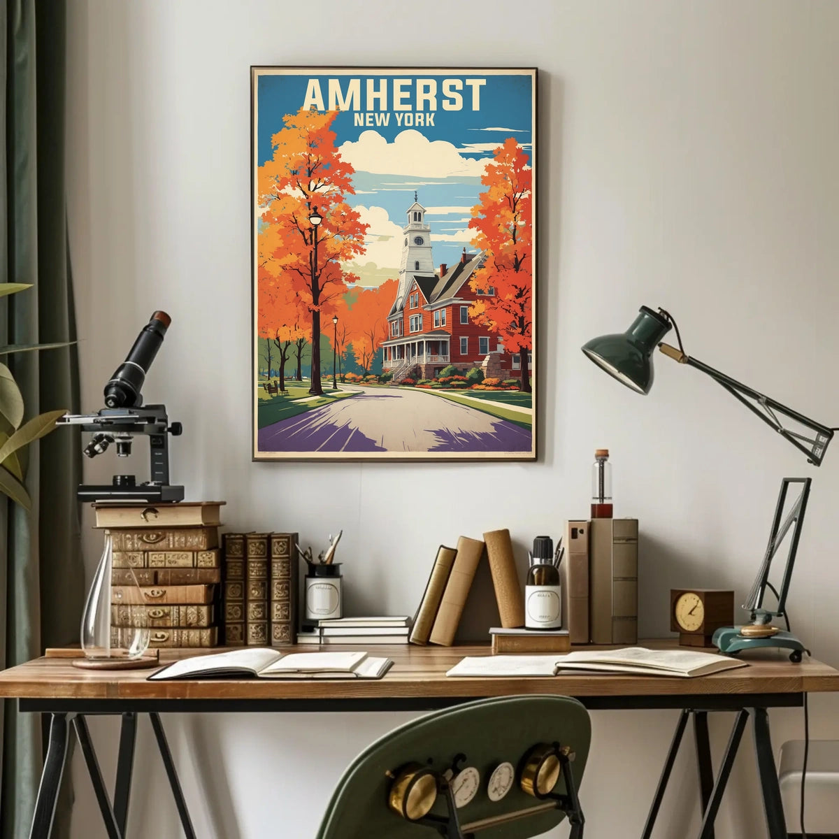 Serene Autumn Scene in Amherst Travel Poster
