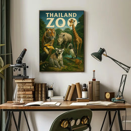 Thailand Zoo Wildlife Showcase Poster