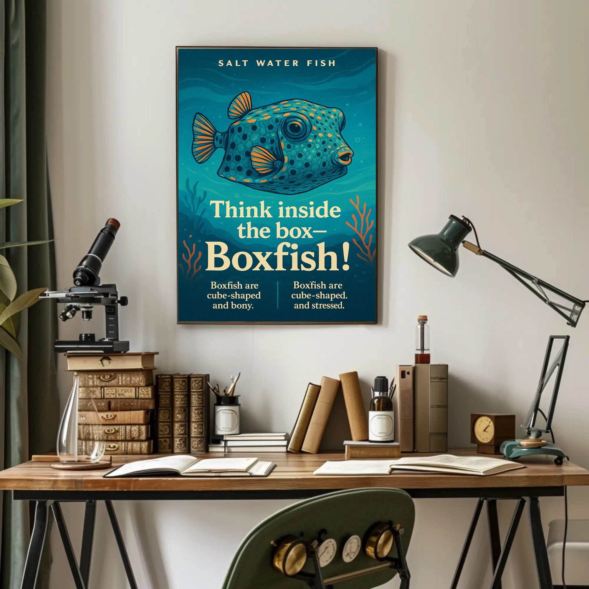 Think Inside the BoxBoxfish Poster PosterGoat