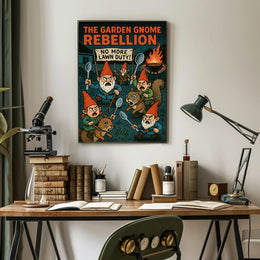 The Garden Gnome Rebellion Poster PosterGoat