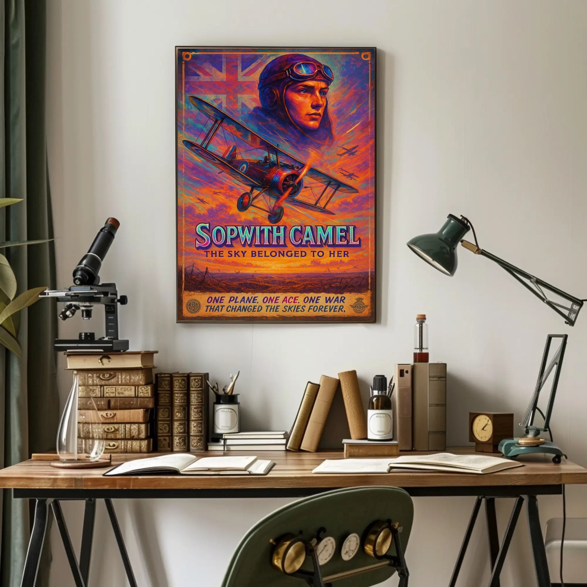 Sopwith Camel Aviation Poster: Bold Historical & Nostalgic Art