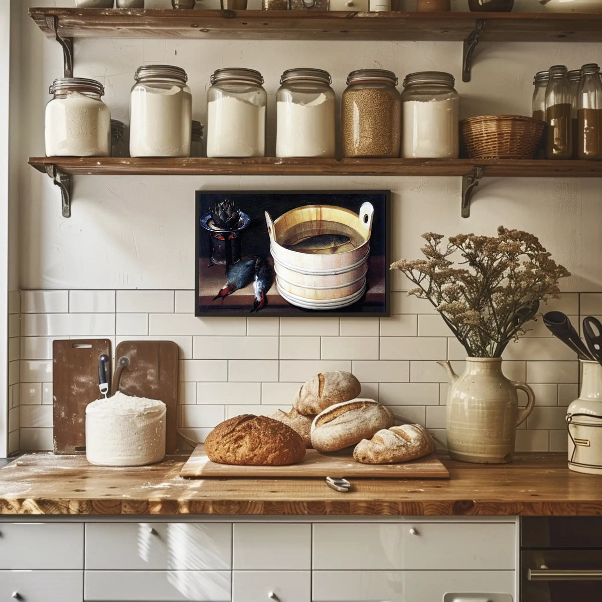Still Life with Fish and Birds Artistic Poster