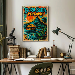 Tropical Bora Bora Vintage Travel Poster PosterGoat