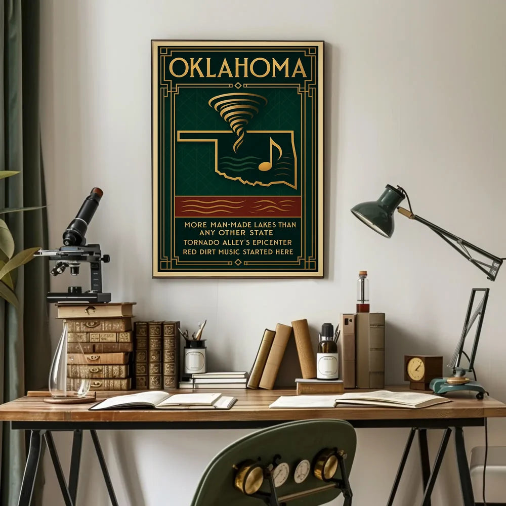 Oklahoma's Unique Culture and Geography Poster