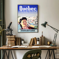 Vintage Québec Winter Wonderland Travel Poster PosterGoat