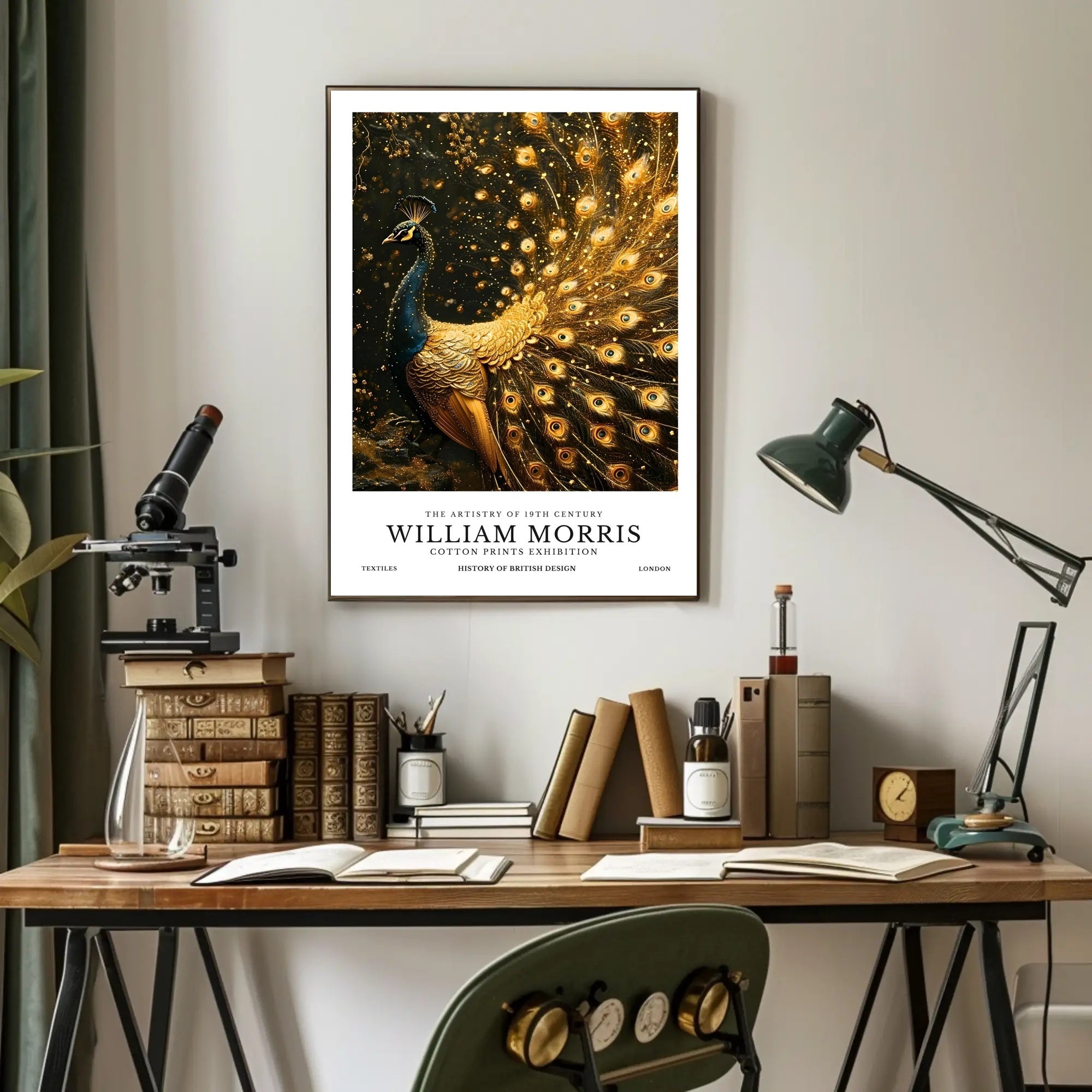 William Morris Peacock Design Cultural or Heritage Poster