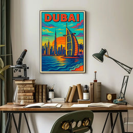Dubai Skyline Illustration Poster