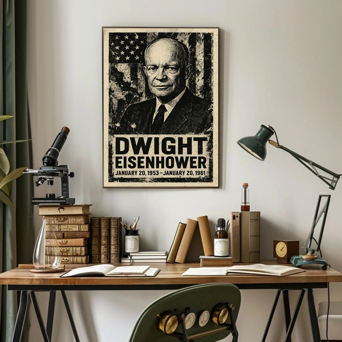 Eisenhower Vintage Patriotism US Flag Collector Poster