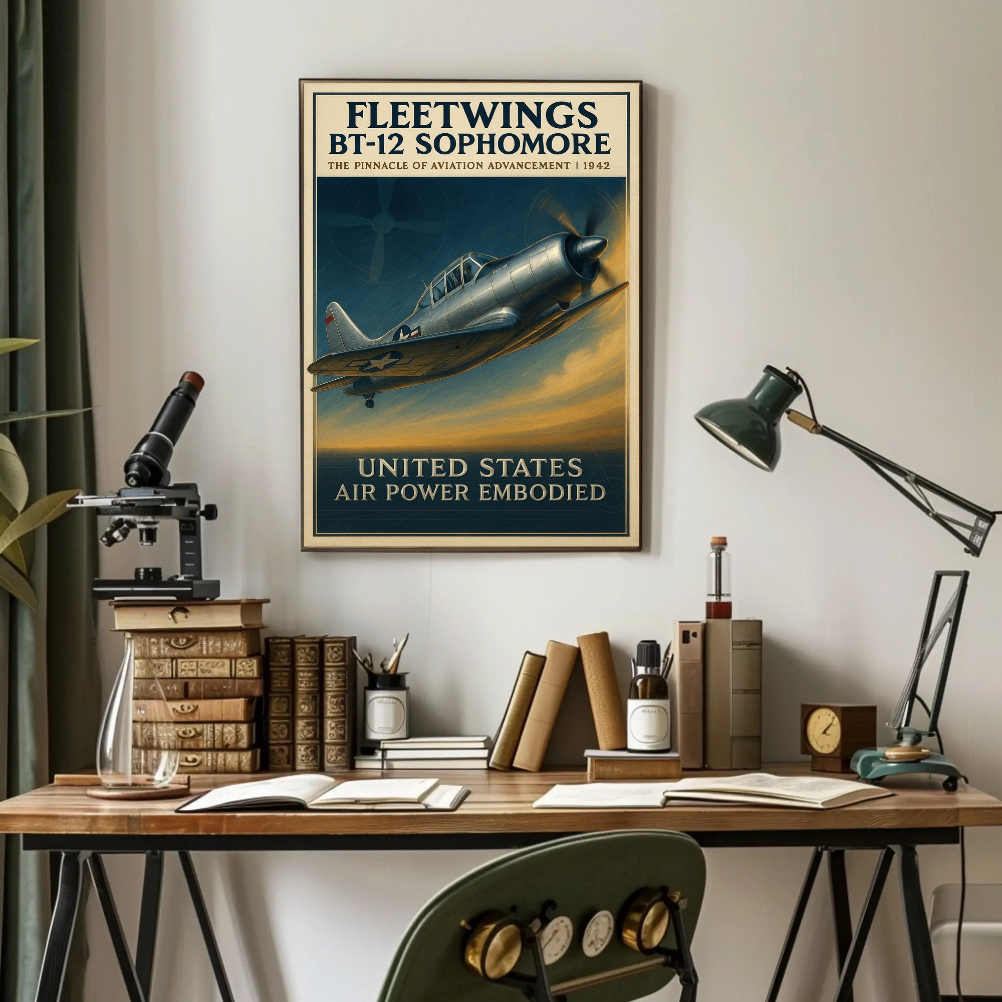 Fleetwings BT12 Sophomore Vintage Aviation Poster