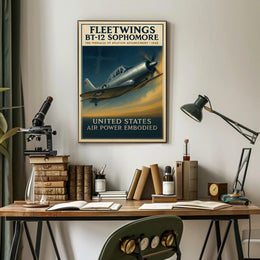 Fleetwings BT12 Sophomore Vintage Aviation Poster