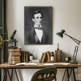 Abraham Lincoln Top Hat Desk Poster Historical Artwork PosterGoat