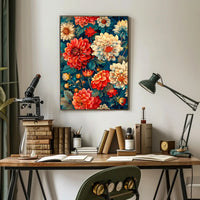Vibrant Floral Garden Artistic Masterpiece Poster