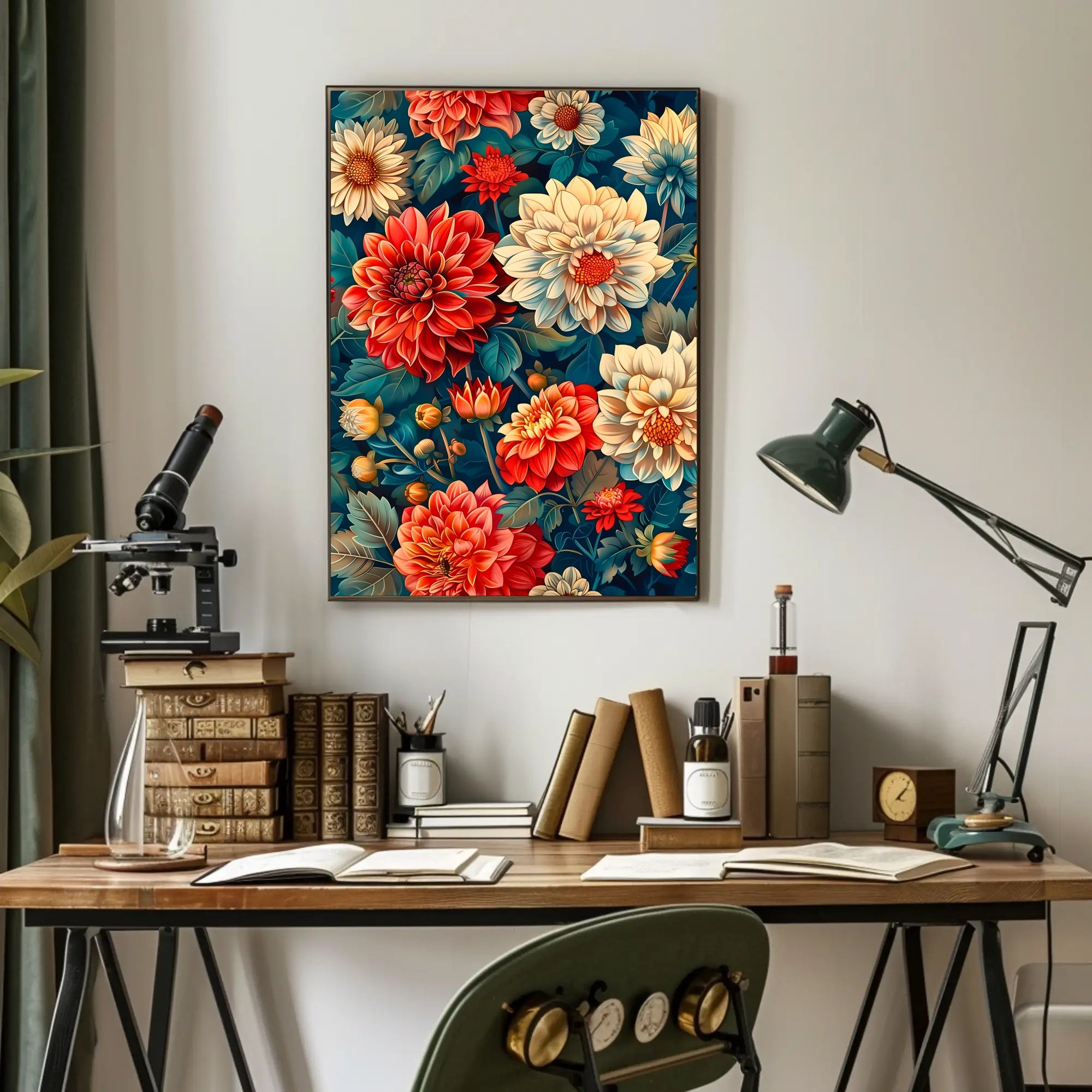 Vibrant Floral Garden Artistic Masterpiece Poster