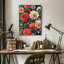 Vibrant Floral Garden Artistic Masterpiece Poster