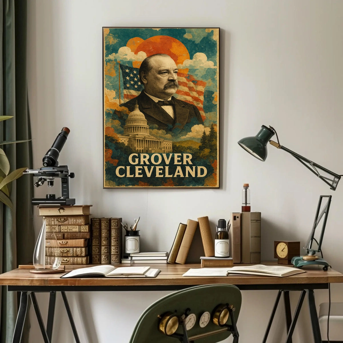 Grover Cleveland 24th President of the United States Layered Digital Collage Poster