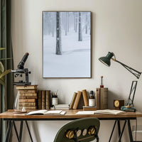 Winter Serenity: Minimalist Snow Forest National Park Poster