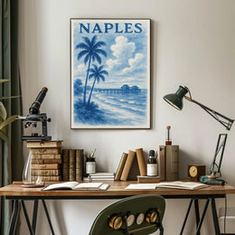 Naples Coastal Serenity Poster Wall Art 18x24 Inches