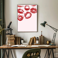 Romantic Red Kiss Marks Abstract or Artistic Poster PosterGoat