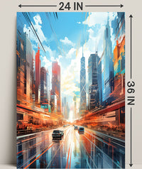 Futuristic Urban Landscape Poster