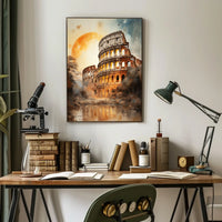Colosseum Glory Ancient Rome Travel Poster