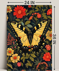 Butterfly and Floral Symphony Art Poster