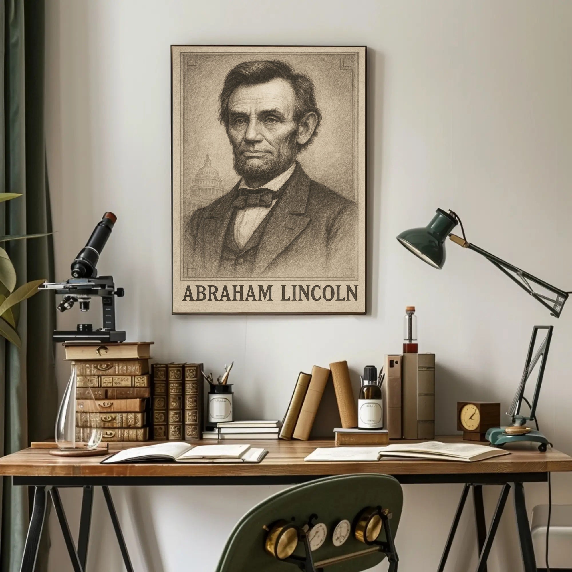 Abraham Lincoln Vintage Art Historical or Presidential Poster PosterGoat