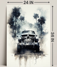Skull Cruiser In The Mist Poster