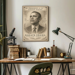 Barack Obama 44th President Sketch Poster Art Print PosterGoat