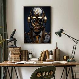 Steampunk Cyborg Portrait Poster PosterGoat