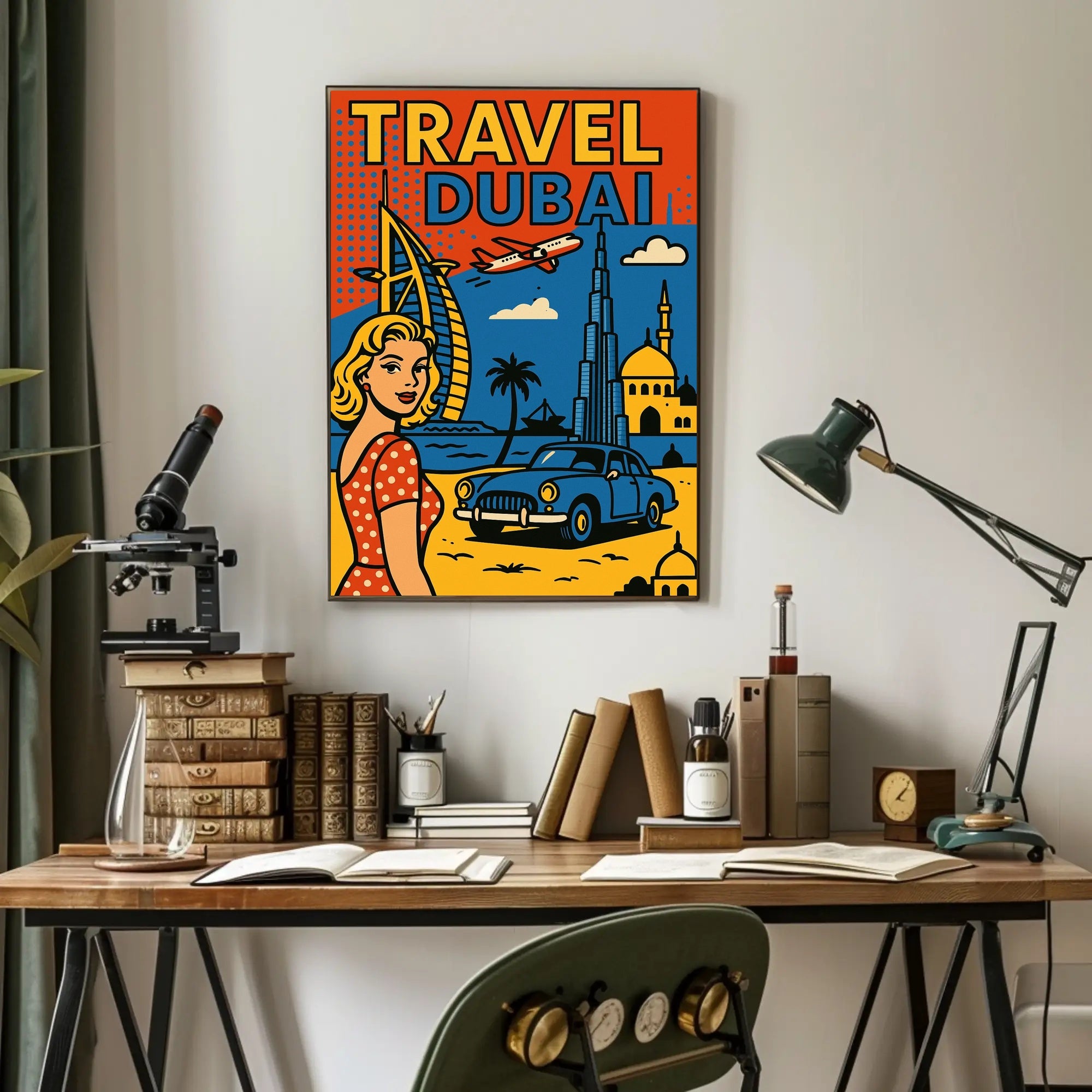 Dubai Adventure Retro Travel Poster