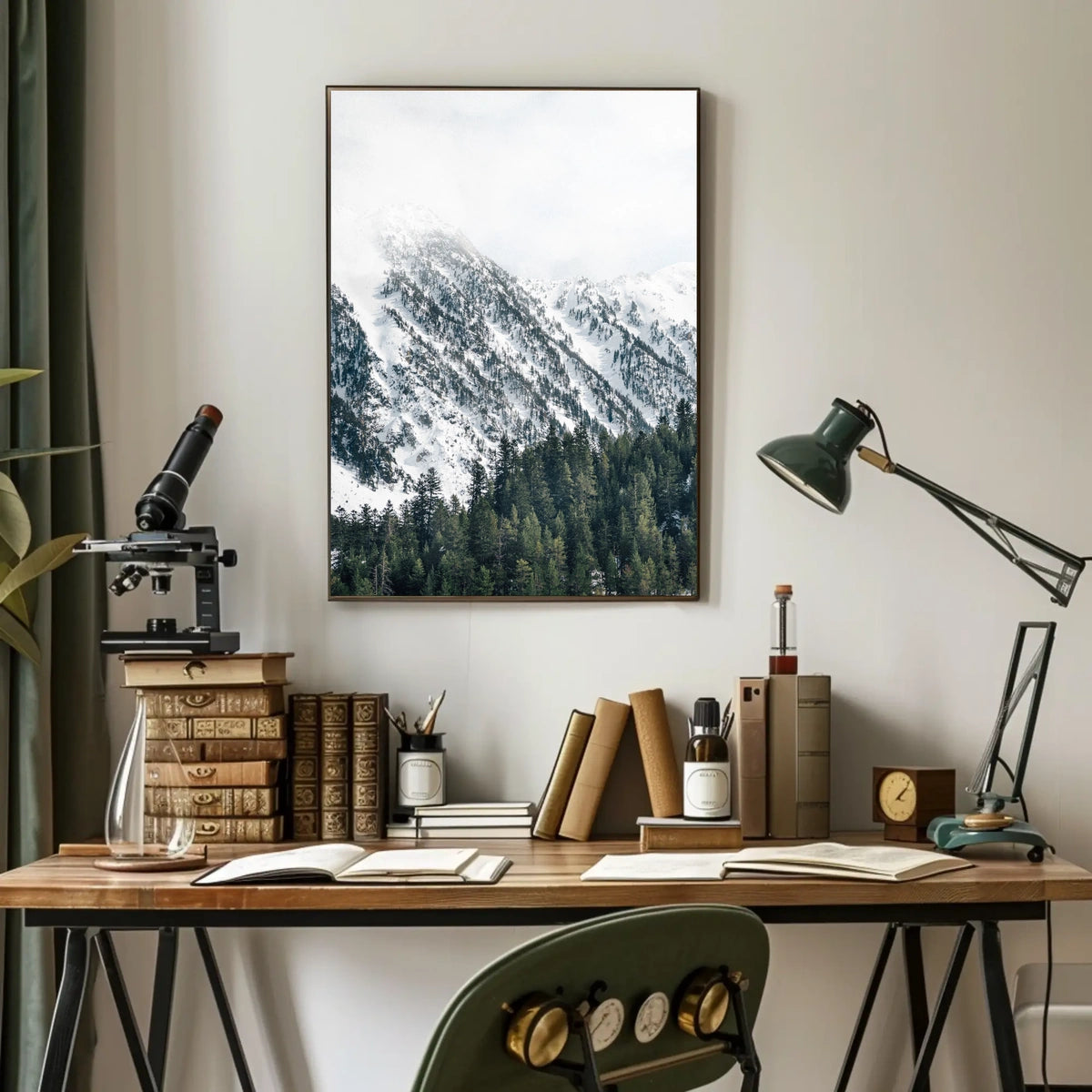 Serene Winter Landscape Photorealistic National Park Poster