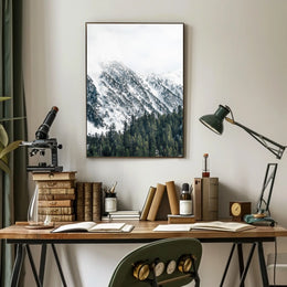 Serene Winter Landscape Photorealistic National Park Poster