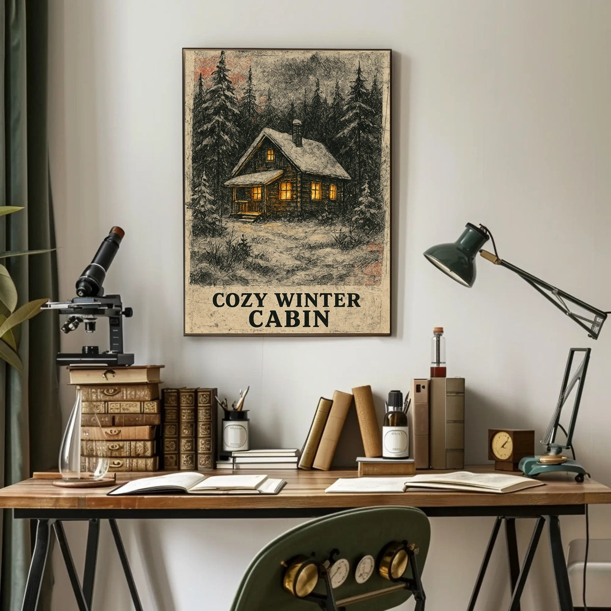 Cozy Winter Cabin Poster