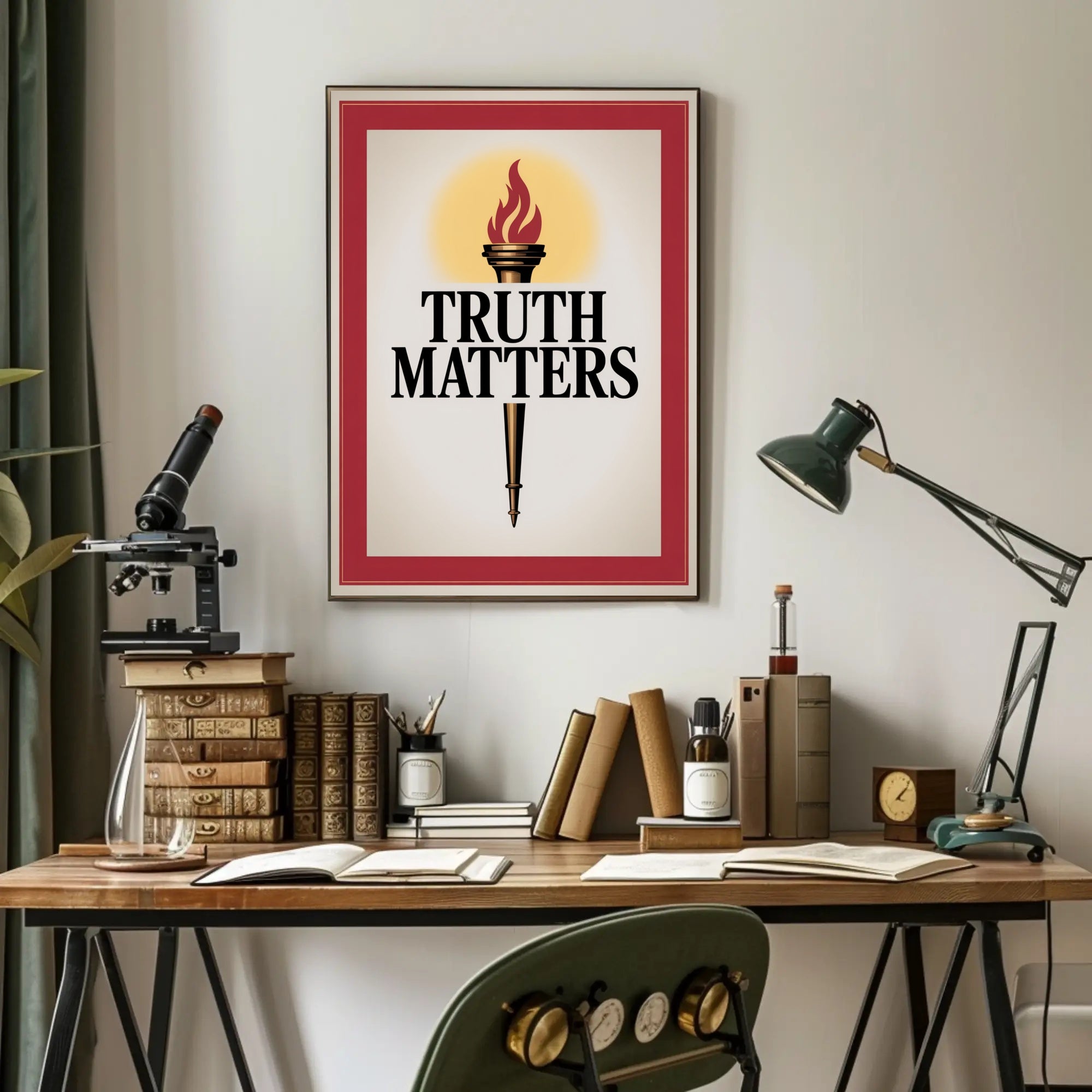 Truth Matters Torch Enlightenment Motivational or Quote Poster