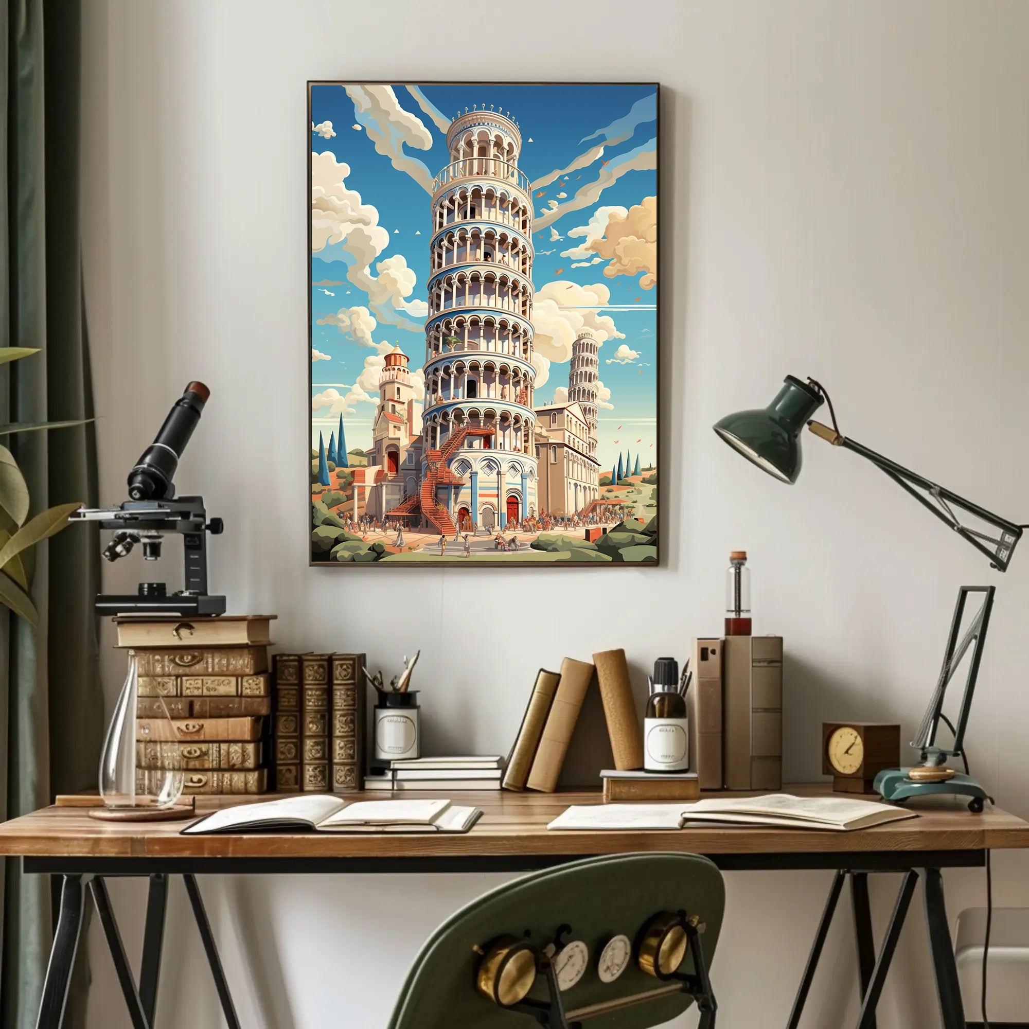 The Leaning Tower Of Pisa Artistic Poster PosterGoat