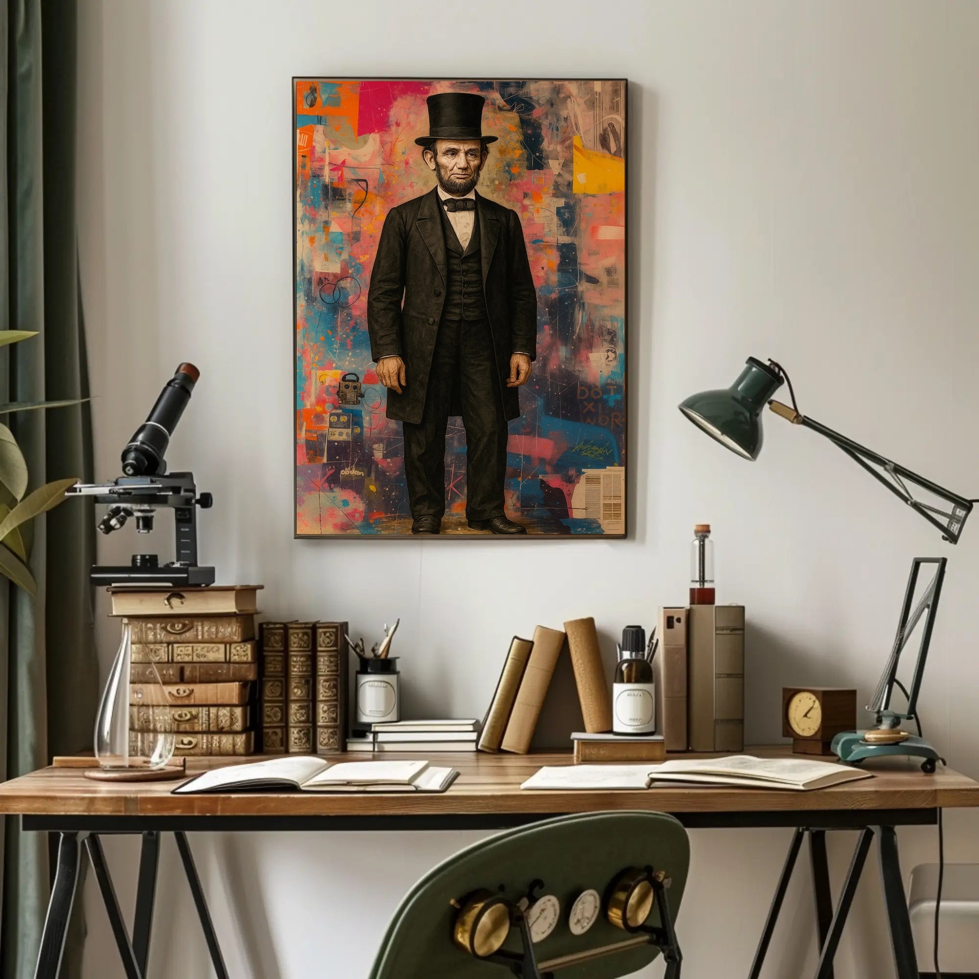 Historical Figure with Modern Abstract Vibes Poster