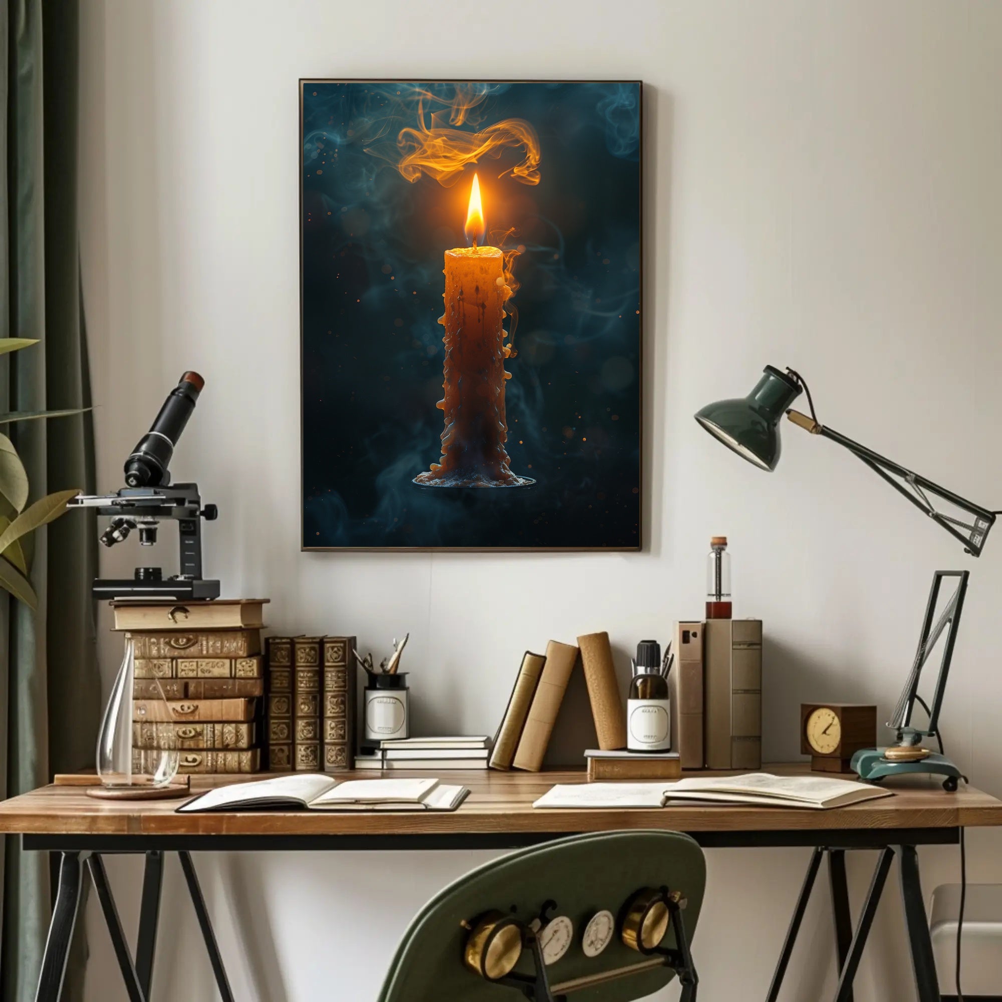 Ethereal Candlelight: Photorealistic Serenity Art Poster PosterGoat